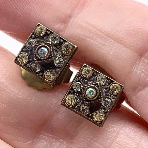 Sorrelli Crystal Square Stud Earrings - Picture 3 of 4
